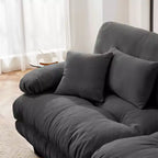Cloud-2-Sitzer-Sofa mit 2 Sitzkissen, 2 Lendenkissen und 2 Zierkissen für das Wohnzimmer, Grau