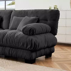 Cloud-2-Sitzer-Sofa mit 2 Sitzkissen, 2 Lendenkissen und 2 Zierkissen für das Wohnzimmer, Grau