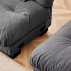 Cloud-2-Sitzer-Sofa mit 2 Sitzkissen, 2 Lendenkissen und 2 Zierkissen für das Wohnzimmer, Grau