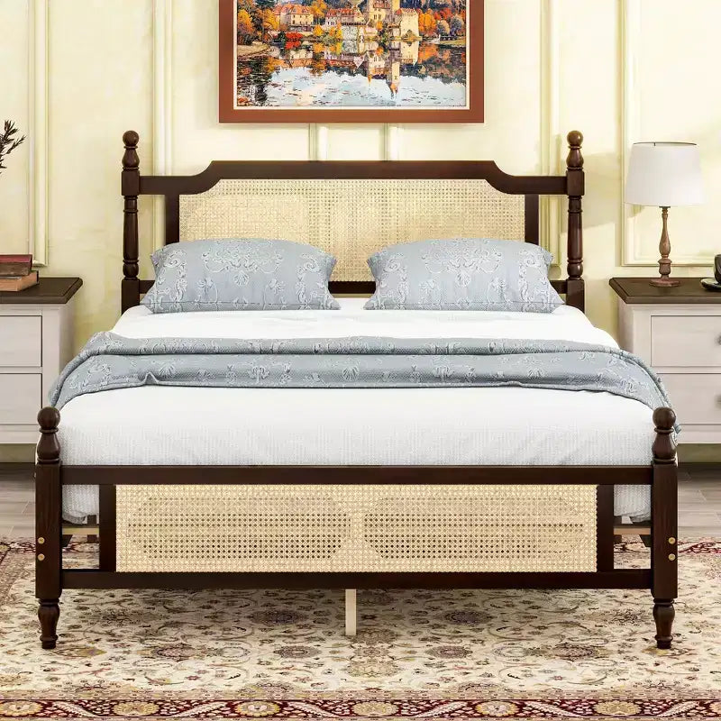 Struttura letto matrimoniale Queen con spazio contenitore sotto il letto, elevata capacità di carico, metallo resistente