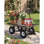 Vielseitiger Outdoor-Transportwagen, hochbelastbar bis 400 LBS, 10 geländegängige Luftreifen, wendiger Gartenwagen mit abnehmbaren Netzseiten zum Gärtnern