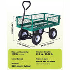 Vielseitiger Outdoor-Transportwagen, hochbelastbar bis 400 LBS, 10 geländegängige Luftreifen, wendiger Gartenwagen mit abnehmbaren Netzseiten zum Gärtnern