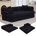 Divano letto futon senza braccioli in velluto a coste da 78.7, 4-in-1, divanetto pieghevole da pavimento con cuscini (senza montaggio)
