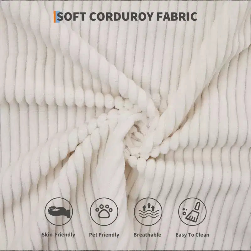 Divano letto futon senza braccioli in velluto a coste da 78.7, 4-in-1, divanetto pieghevole da pavimento con cuscini (senza montaggio)
