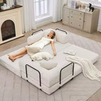 Divano letto futon senza braccioli in velluto a coste da 78.7, 4-in-1, divanetto pieghevole da pavimento con cuscini (senza montaggio)