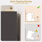 Comodino con 4 cassetti, tavolino da letto alto 39 pollici con ampio spazio, organizer stretto antiribaltamento per camera da letto, soggiorno e ingresso