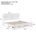 Bed met 2 opbergladen, ingebouwde ledverlichting en usb-oplaadstation