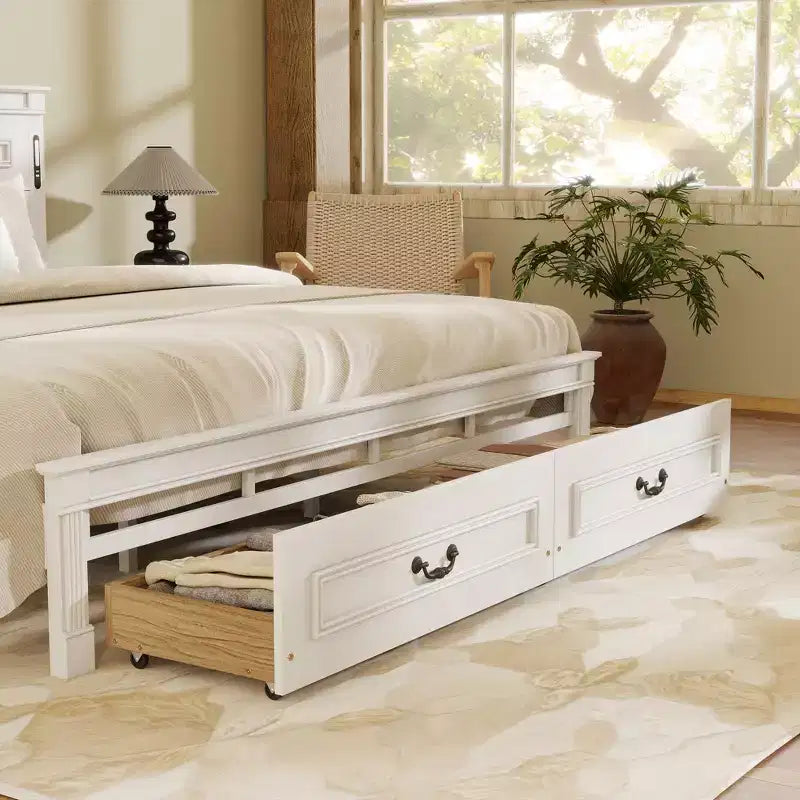 Bed met 2 opbergladen, ingebouwde ledverlichting en usb-oplaadstation