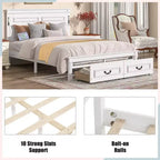 Bed met 2 opbergladen, ingebouwde ledverlichting en usb-oplaadstation
