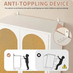 Armadio con cassetti e asta appendiabiti in rattan bianco/nero – Singolo
