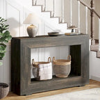 Tavolino Consolle Stretto Stile Rustico con Ripiano Aperto – Grigio/Marrone/Nero/Bianco/Naturale