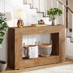 Tavolino Consolle Stretto Stile Rustico con Ripiano Aperto – Grigio/Marrone/Nero/Bianco/Naturale