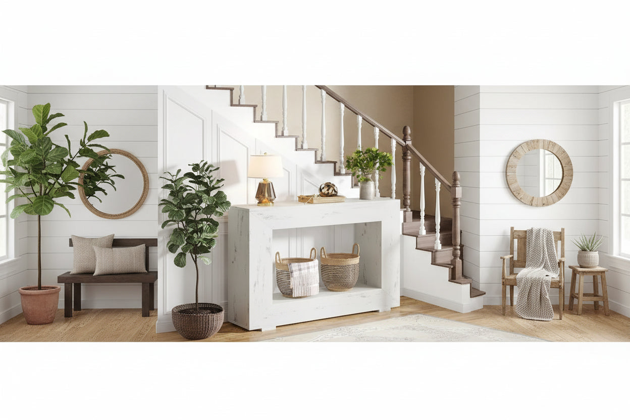 47 Inches Narrow Console Table with Storage for Entryway Living Room - 47.24 W x 29.1 H x 11.81 D