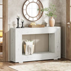 Tavolino Consolle Stretto Stile Rustico con Ripiano Aperto – Grigio/Marrone/Nero/Bianco/Naturale