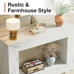 Tavolino Consolle Stretto Stile Rustico con Ripiano Aperto – Grigio/Marrone/Nero/Bianco/Naturale