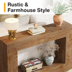 Tavolino Consolle Stretto Stile Rustico con Ripiano Aperto – Grigio/Marrone/Nero/Bianco/Naturale