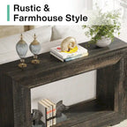 Tavolino Consolle Stretto Stile Rustico con Ripiano Aperto – Grigio/Marrone/Nero/Bianco/Naturale