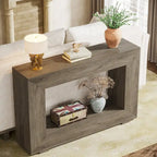 Tavolino Consolle Stretto Stile Rustico con Ripiano Aperto – Grigio/Marrone/Nero/Bianco/Naturale