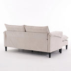 Divano Modulare Convertibile, 2 Posti con Pouf Contenitore (Blu/Grigio/Beige)