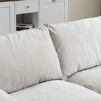 Divano Modulare Convertibile, 2 Posti con Pouf Contenitore (Blu/Grigio/Beige)
