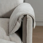 Divano Modulare Convertibile, 2 Posti con Pouf Contenitore (Blu/Grigio/Beige)