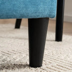 Divano Modulare Convertibile, 2 Posti con Pouf Contenitore (Blu/Grigio/Beige)