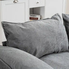 Divano Modulare Convertibile, 2 Posti con Pouf Contenitore (Blu/Grigio/Beige)
