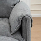 Divano Modulare Convertibile, 2 Posti con Pouf Contenitore (Blu/Grigio/Beige)