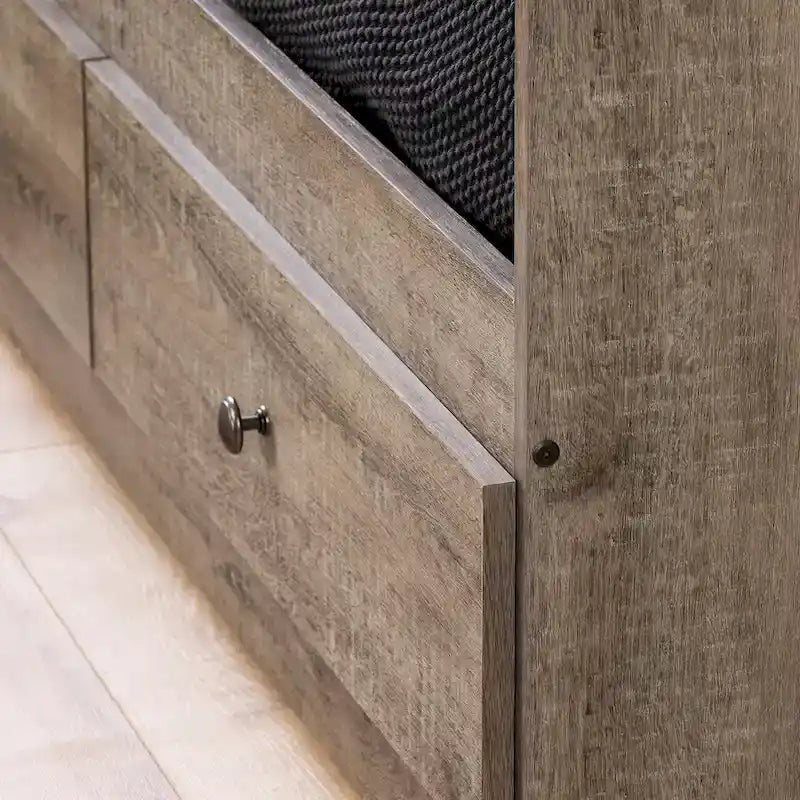 Divano Letto in Rovere Invecchiato con Cassetti Contenitore, Per 1 Persona