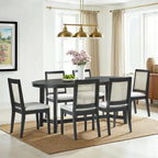 Tavolo da pranzo ovale in rovere bianco/nero con gambe oblique, 6 posti a sedere