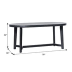 Tavolo da pranzo ovale in rovere bianco/nero con gambe oblique, 6 posti a sedere