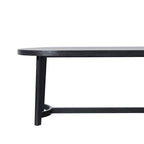 Tavolo da pranzo ovale in rovere bianco/nero con gambe oblique, 6 posti a sedere