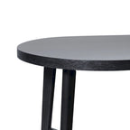 Tavolo da pranzo ovale in rovere bianco/nero con gambe oblique, 6 posti a sedere