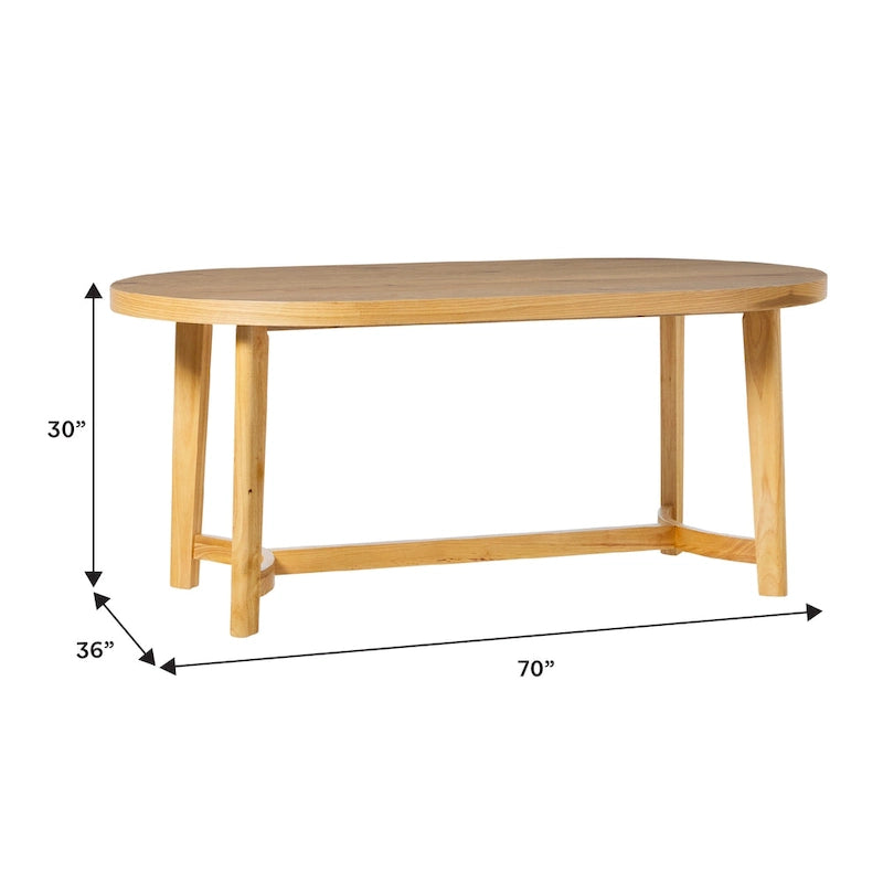 Tavolo da pranzo ovale in rovere bianco/nero con gambe oblique, 6 posti a sedere