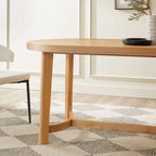 Tavolo da pranzo ovale in rovere bianco/nero con gambe oblique, 6 posti a sedere