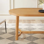 Tavolo da pranzo ovale in rovere bianco/nero con gambe oblique, 6 posti a sedere