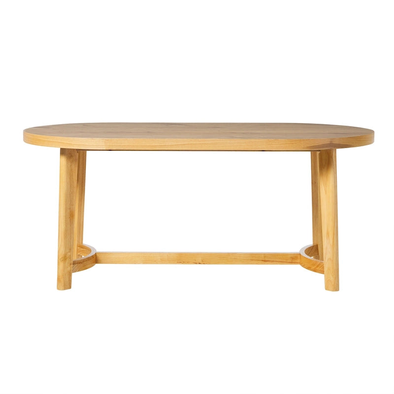Tavolo da pranzo ovale in rovere bianco/nero con gambe oblique, 6 posti a sedere