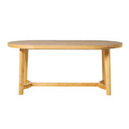 Tavolo da pranzo ovale in rovere bianco/nero con gambe oblique, 6 posti a sedere