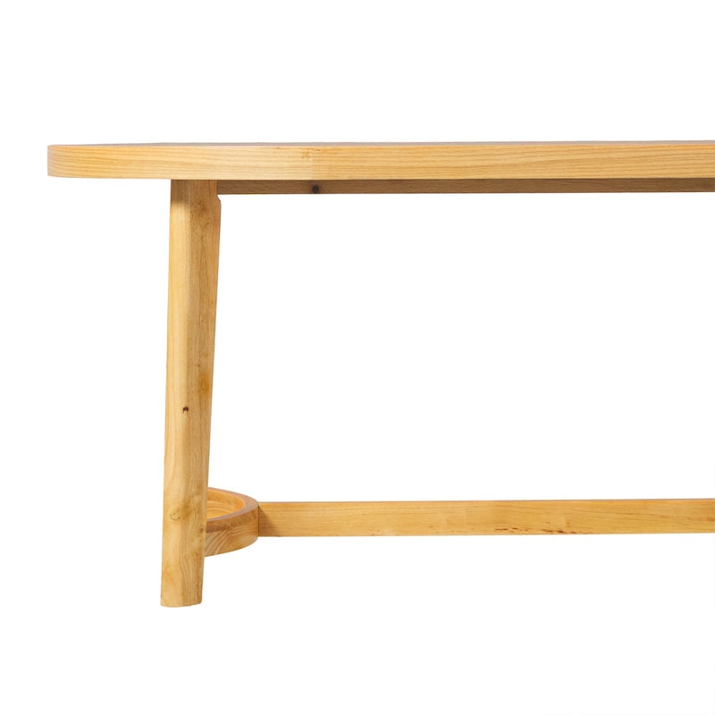 Tavolo da pranzo ovale in rovere bianco/nero con gambe oblique, 6 posti a sedere