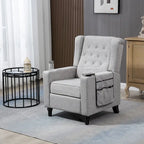 Poltrona reclinabile singola – Grigio chiaro / Blu marino / Kaki