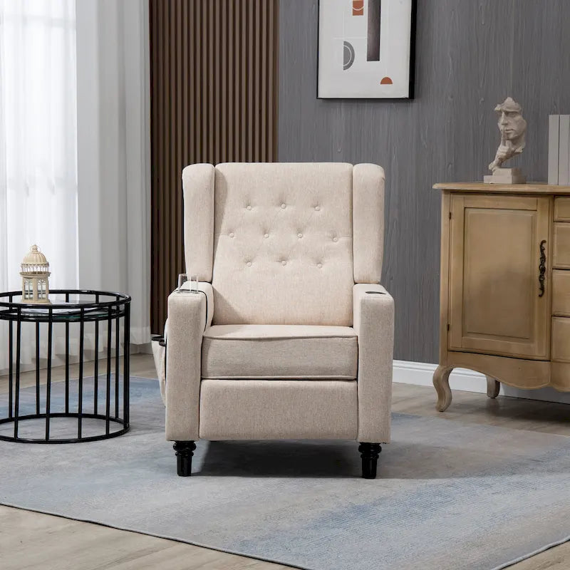 Poltrona reclinabile singola – Grigio chiaro / Blu marino / Kaki