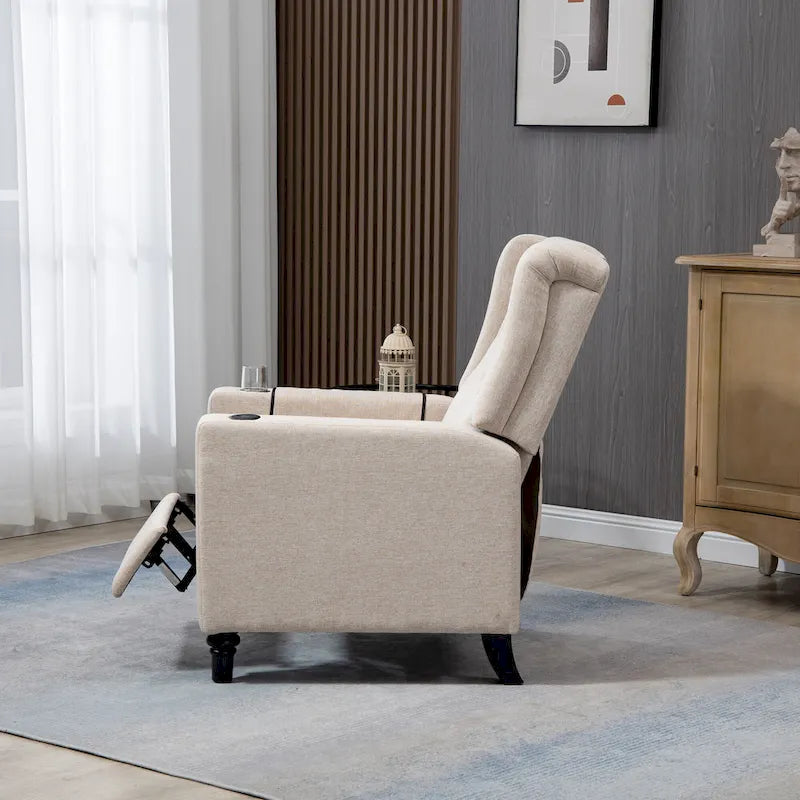 Poltrona reclinabile singola – Grigio chiaro / Blu marino / Kaki