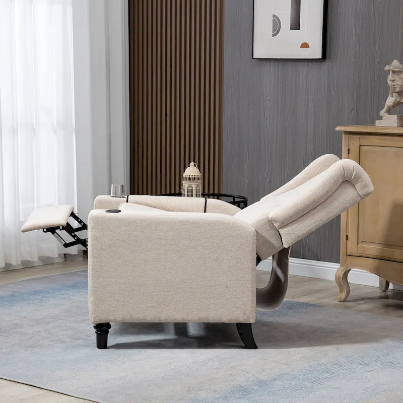 Poltrona reclinabile singola – Grigio chiaro / Blu marino / Kaki