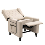 Poltrona reclinabile singola – Grigio chiaro / Blu marino / Kaki
