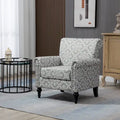 Poltrona d'accento Mid-Century grigio/beige, lino, 1 posto, set da 2