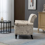 Poltrona d'accento Mid-Century grigio/beige, lino, 1 posto, set da 2