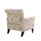 Poltrona d'accento Mid-Century grigio/beige, lino, 1 posto, set da 2