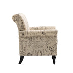 Poltrona d'accento Mid-Century grigio/beige, lino, 1 posto, set da 2