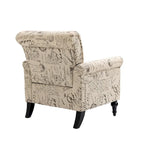 Poltrona con braccioli di metà secolo blu navy/verde/beige/grigia, schienale capitonné e gambe in legno, 1 posto