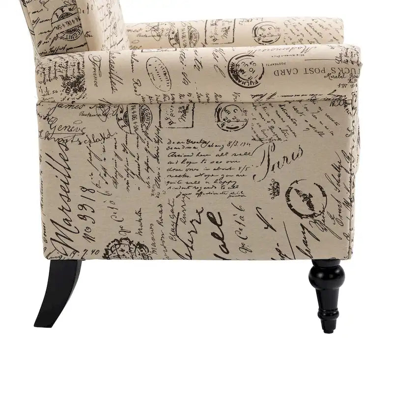 Poltrona con braccioli di metà secolo blu navy/verde/beige/grigia, schienale capitonné e gambe in legno, 1 posto